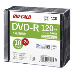 商品画像:光学メディア DVD-R 録画用 法人チャネル向け 10枚+2枚 RO-DR47V-012CWZ