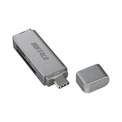 商品画像:USB3.0 Type-C接続 カードリーダー SD用直挿し シルバー BSCR120U3CSV