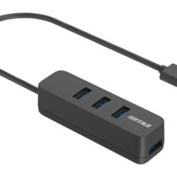 商品画像:USB-A 3.2Gen1バスパワー上挿しハブ 磁石付 ブラック BSH4U320U3BK