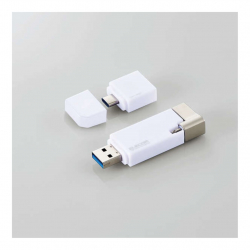 商品画像:LightningUSBメモリ/USB3.2(Gen1)/USB3.0対応/256GB/Type-C変換アダプタ付/ホワイト MF-LGU3B256GWH
