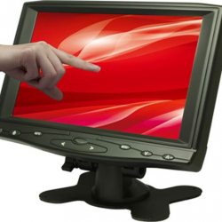 商品画像:7インチ ワイド タッチパネル 液晶ディスプレイ(800x480/HDMI/VGA/RCAx2/スピーカー/LED/4線式抵抗膜) CL7619NT