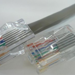 商品画像:CAT5eケーブル 両端RJ45(PANDUIT) ブーツ無し 撚り線/ストレート結線 グレー 4m C5ES-ST-GY-04P