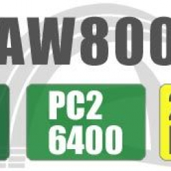 商品画像:デスクトップPC用メモリ PC2-6400(DDR2-800) 240PIN DIMM 1GB(512MBx2)(5年補償) AW800-512MX2