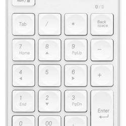 商品画像:<MOBO>Bluetooth対応テンキーパッド NumLock非連動 USB充電式 ホワイト AM-NPB20-SW