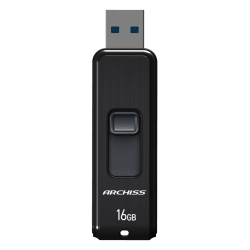 商品画像:<ARCHISS>USB3.2(Gen1)フラッシュメモリ 16GB スライド式 ブラック AS-016GU3-PSB