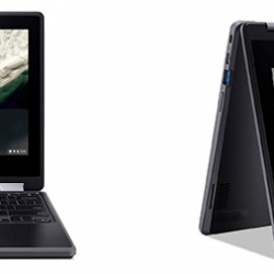 商品画像:<Chromebook>ノートPC(Cel-N4500/4GB/32GB(eMMC)/11.6型ワイドタッチ(WXGA)/W-LAN/BT/webcamx2/MIL規格準拠/Chrome OS/ブラック/1年保証) R753T-A14N