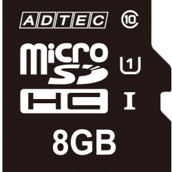 商品画像:microSDHCメモリーカード 8GB Class10 SD変換アダプタ付 AD-MRHAM8G/10