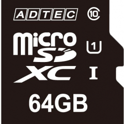 商品画像:microSDXCメモリーカード 64GB UHS1 SD変換アダプタ付 AD-MRXAM64G/U1