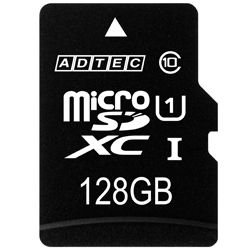 商品画像:microSDXC 128GB UHS1 SD変換ADP付 AD-MRXAM128G/U1