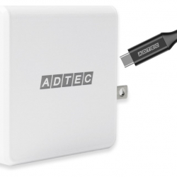 商品画像:PD充電器 105W<USB-C x2、USB-A x1><PSE対応/Power Delivery対応/GaN対応>ホワイト/Type-C ケーブルセット APD-A105AC2-WC-WH