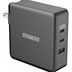 商品画像:PD充電器 最大140W<USB-C x2、USB-A x1><PPS対応/Power Delivery 3.1対応/GaN対応>ブラック APD-V140AC2-BK