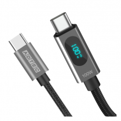 商品画像:USB Type-C to C ケーブル(スマートモニタリング/100W出力/480Mbps/1.2m) APC-V1210CC-U2-LEDD