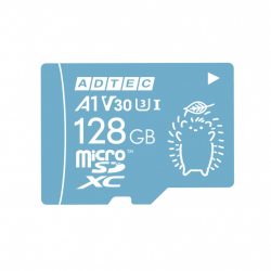 商品画像:microSDXC 128GB UHS-I U3 V30 A1 ブルー ADC-MZTX128G/U3