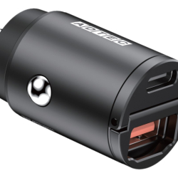 商品画像:Power Delivery対応 シガーソケットタイプ充電器/45W/USB Type-A 1ポート/Type-C 1ポート/ブラック ACPD-V045AC