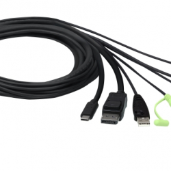 商品画像:2ポート USB-C DisplayPort ハイブリッド ケーブルKVMスイッチ CS52DP/ATEN