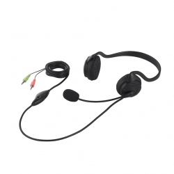 商品画像:ヘッドセット 両耳 ネックバンド式 ノイズ低減 ブラック BSHSN02BK