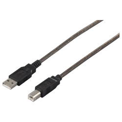 商品画像:USB2.0ケーブル (A to B) ブラックスケルトン 1.5m BSUAB215BS