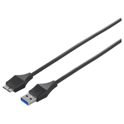 商品画像:ユニバーサルコネクター USB3.0 A to microB スリムケーブル 1m ブラック BSUAMBSU310BK