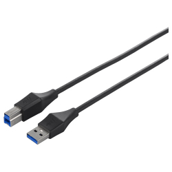 商品画像:ユニバーサルコネクター USB3.0 A to B スリムケーブル 1m ブラック BSUABSU310BK
