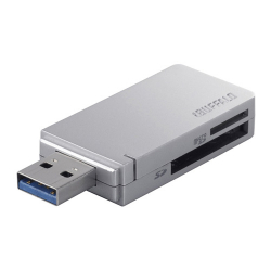商品画像:高速カードリーダー/ライター USB3.0&ターボPC EX対応モデル シルバー BSCR26TU3SV