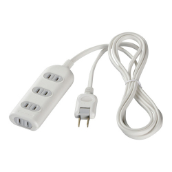 商品画像:2ピン式電源タップ 4個口タイプ 5m ホワイト BSTAPST2450WH