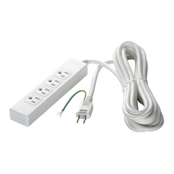 商品画像:3ピン式電源タップ 4個口タイプ 2m ホワイト BSTAPST3420WH