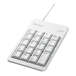 商品画像:有線テンキーボード Tabキー付き ホワイト BSTK100WH