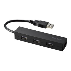 商品画像:USB2.0ハブ 4ポートタイプ 簡易パッケージモデル ブラック BSH4U25BKZ