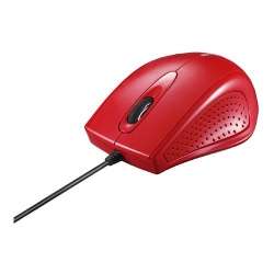 商品画像:有線 3ボタン IR光学式マウス レッド BSMRU050RD