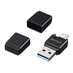 商品画像:microB&USB3.0 microSD専用スマホ向けカードリーダー ブラック BSCRM110U3BK