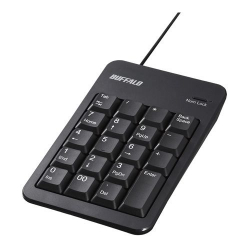 商品画像:有線テンキーボード TabキーUSBハブ付き ブラック BSTKH100BKZ