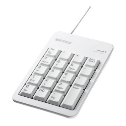 商品画像:有線テンキーボード TabキーUSBハブ付き ホワイト BSTKH100WHZ