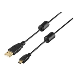 <BUFFALO>USB2.0 A to miniBフェライトコア付ケーブル2.0mブラック BU2AMNF20BK
