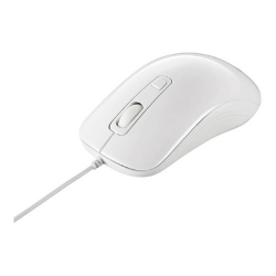 商品画像:有線 レーザー式マウス 3ボタンタイプ ホワイト BSMLU050WHZ