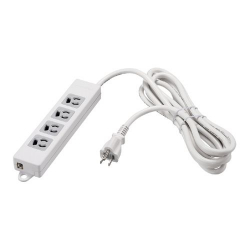 商品画像:3ピン式電源タップ 2重構造 4個口 3m ホワイト BTMTL3430WH