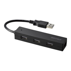 商品画像:USB2.0 バスパワー 4ポート ハブ ブラック BSH4U050U2BK