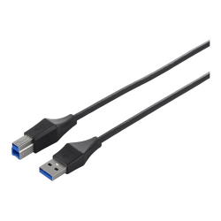 商品画像:USB3.0 A to B スリムケーブル 0.5m ブラック BSUABSU305BK
