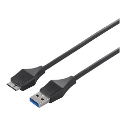 商品画像:USB3.0 A to microB スリムケーブル 0.5m ブラック BSUAMBSU305BK