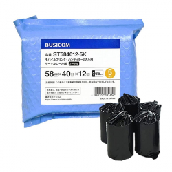 商品画像:BUSICOM サーマルロール紙(感熱レジロール)モバイルプリンター・レシート・決済端末用 58mm幅 58x40x12(5巻入) ST584012-5K
