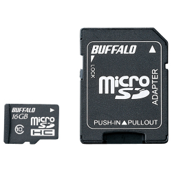 商品画像:Class10 microSDHCカード SD変換アダプター付 16GB RMSD-16GC10AB
