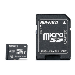 商品画像:UHS-I Class1 microSDカード SD変換アダプター付 8GB RMSD-008GU1SA