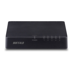 商品画像:10/100Mbps対応 スイッチングHub プラスチック筐体/電源外付けモデル 5ポート ブラック LSW4-TX-5EP/BKD