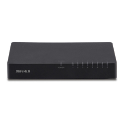 商品画像:10/100Mbps対応 スイッチングHub プラスチック筐体/電源外付けモデル 8ポート ブラック LSW4-TX-8EP/BKD