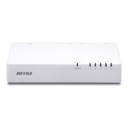 商品画像:10/100Mbps対応 スイッチングHub プラスチック筐体/電源内蔵モデル 5ポート ホワイト LSW4-TX-5NP/WHD