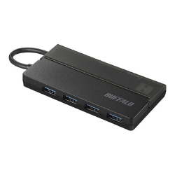 商品画像:USB3.0 バスパワーハブ 4ポート ケーブル収納 ブラック BSH4U130U3BK