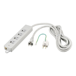 <バッファロー>3ピン式電源タップ 2重構造 ランプ&変換アダプター付4個口1mライトグレー BTPLMAJ3410LG