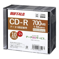 商品画像:光学メディア CD-R PCデータ用 法人チャネル向け 10枚+2枚 RO-CR07D-012CWZ