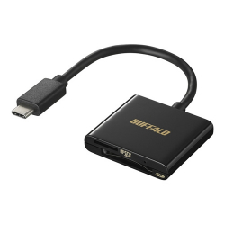 商品画像:USB3.2Gen1Type-C カードリーダー SD/microSD ブラック BSCR110U3CBK
