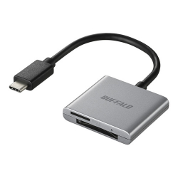 商品画像:USB3.2Gen1Type-C カードリーダー SD/microSD シルバー BSCR110U3CSV