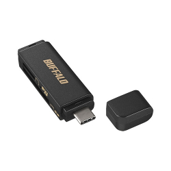 商品画像:USB3.0 Type-C接続 カードリーダー SD用直挿し ブラック BSCR120U3CBK